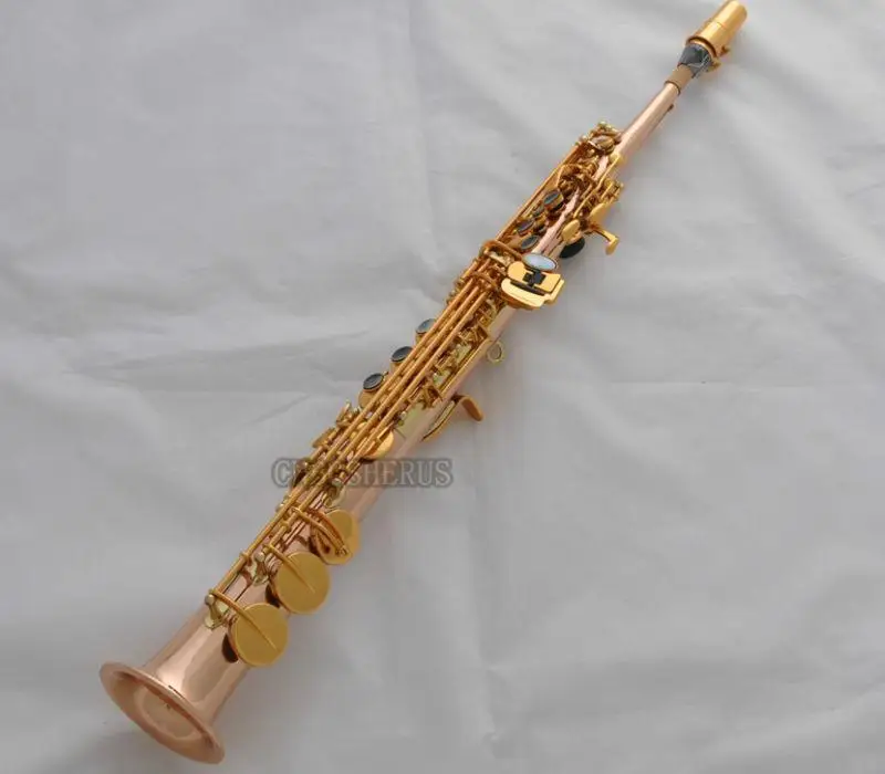 

Rose Coppe Professional Built-in Soprano Saxophone Straight Bb Sax High F# G