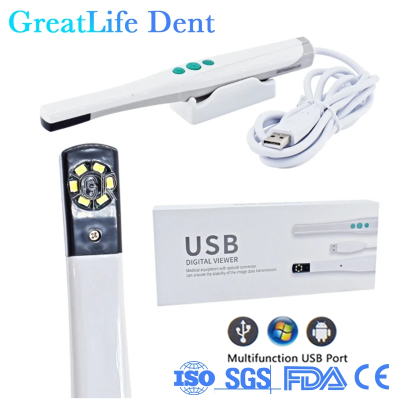 

GreatLife Dent 6 LED lights oral HD Image 2.0 Mega Pixels tools chamber Intraoral Camera