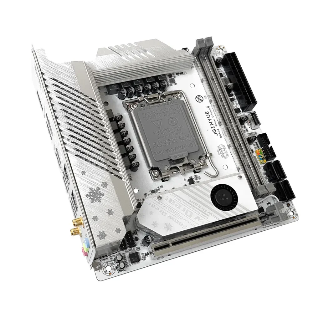 JGINYUE B760i Motherboard LGA 1700 Support Intel Core 12th 13th DDR4 3200mhz RAM Latest mini  itx B760i-Snow Dream