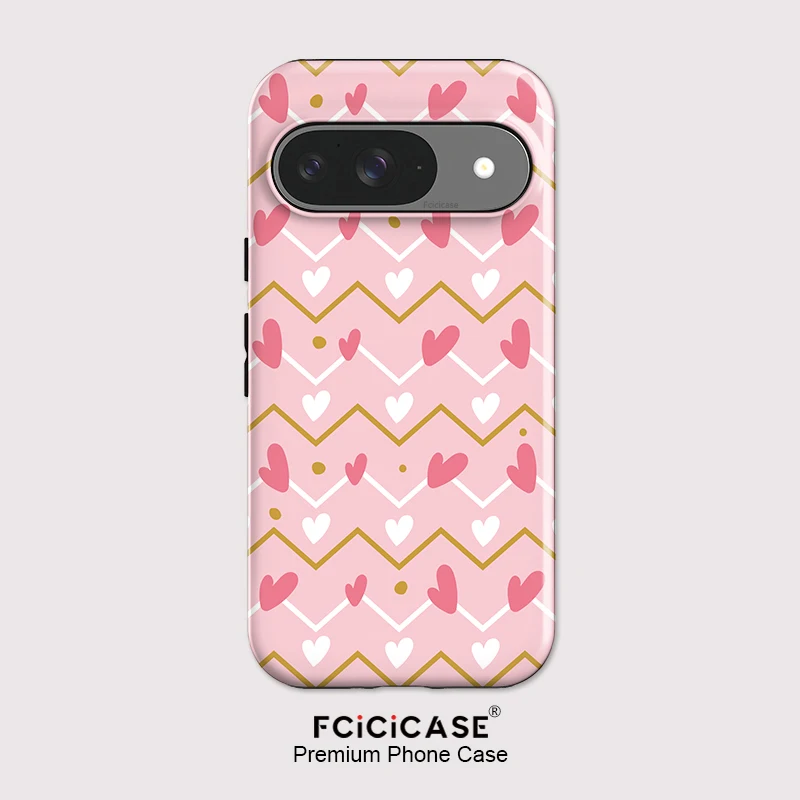 

Fcicicase Pattern Love Hearts Phone Case For Google Pixel 10A 8A 7A 10 9 Pro XL 8 9 10 Pro Anti-knock Dual Layer Acrylic Cover