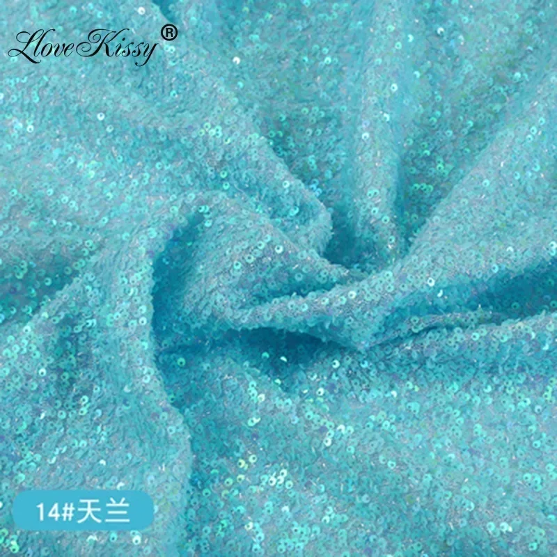 3MM Mesh Sequin Fabric DIY Sewing Wedding Party Dresses 23 Colors Glitter Fabric Children\'s Clothing Fabric Wide:125CM