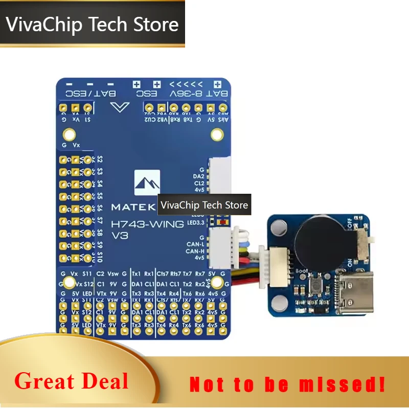 VivaCTMATEK MATEKSYS Flight Controller H743-WING V3 STM32H743VIT6 Built-in OSD Blackbox 3~8S LiPo For RC Multirotor Airplane