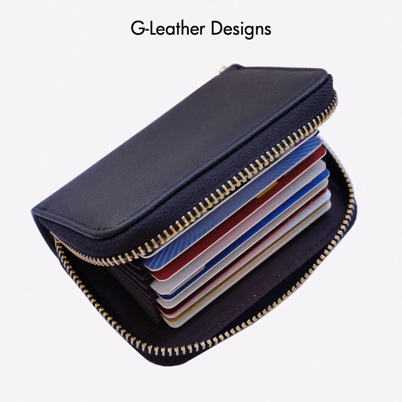 Gepersonaliseerde Visitekaarthouder Portemonnee Vrouwen Mannen Bank Id Credit Card Case 10 Bits Card Real Saffiano Leer Rits Coin portemonnee