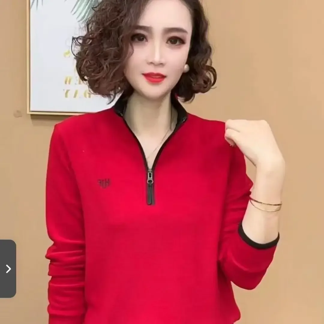 Camiseta de manga comprida temperamento feminino topo esportes base camisa moletom primavera moda novo moletom casual fino