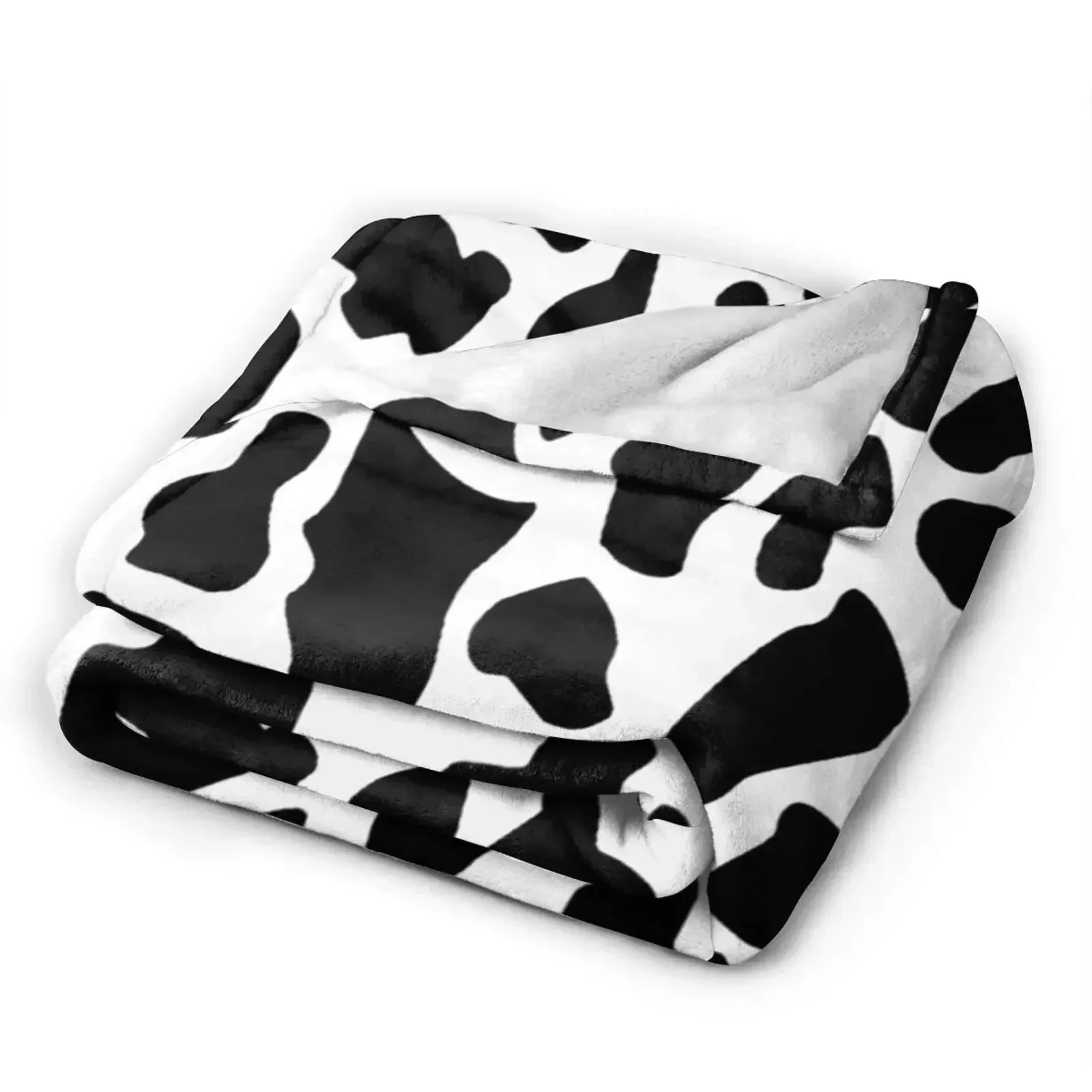 Cow Print Cowhide Throw Blanket All Season Brown Warm Lightweight Soft Fuzzy Flannel Blanket for Bed Sofa Couch,gifts for Friend