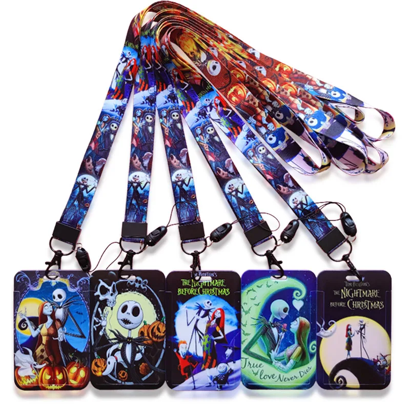 Disney Anime ID Card Holder Lanyards Women Business Neck Strap Credit Card Case Girls Badge Holder Retractable Clip