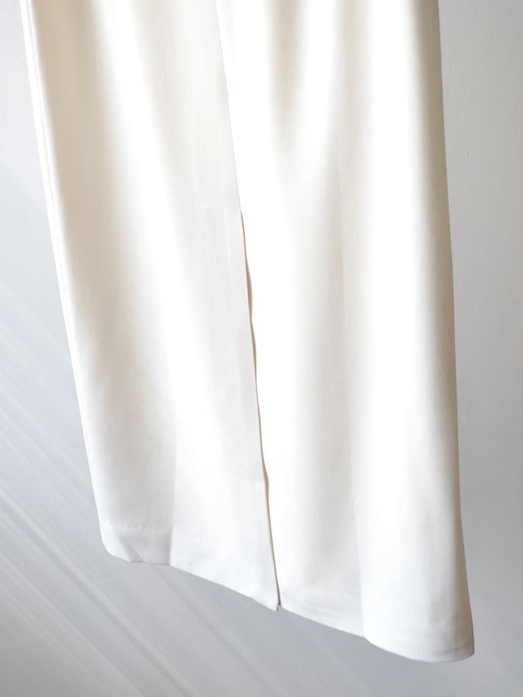 

Ele High Waist Midi Slit f-length Skirt Tee-acetate Fiber Knitted Slimming A-line Skirt Pure Original Goods