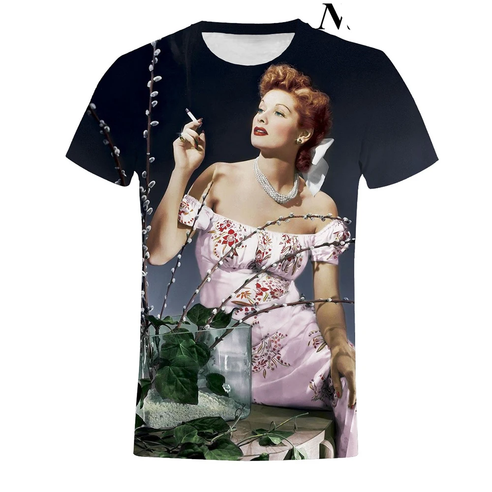 Hot New TV Variety Show I Love Lucy 3D Printed T-shirt Summer Casual Fashion Round Neck Short-sleeved Hip-hop Street Style Haraj