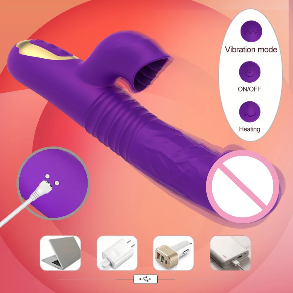 Thrusting دسار لعق هزاز للنساء G بقعة البظر محفز 5 وضع التوجه أرنب هزاز لعبة الجنس الكبار للنساء #6