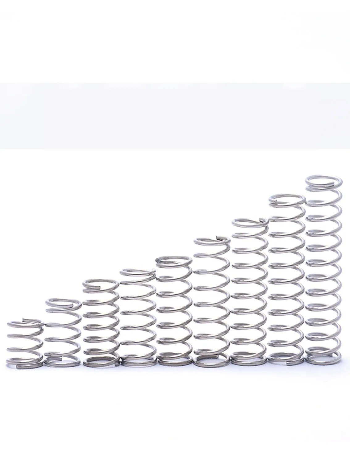 60-305mm Long 304 Stainless Steel Cylindrical Coil Compression Spring Return Spring Wire Diameter 0.5mm Outer Diameter 3/4/5mm