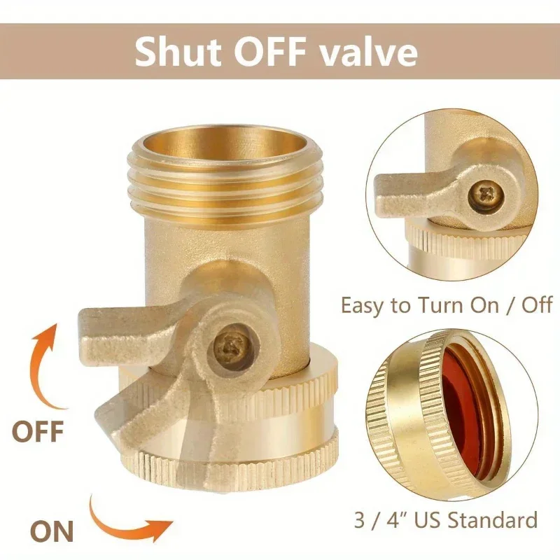 1Set Brass Water Spray Gun Nozzle High Pressure Hose Replacement with Shut Off Valve for Car Washing and Garden Use