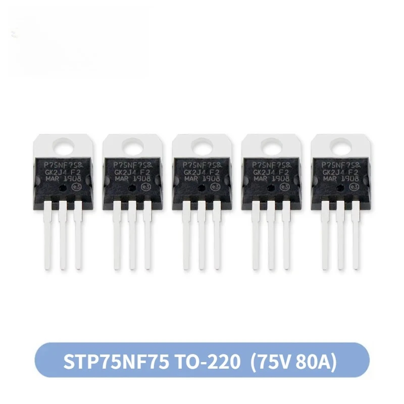 5PCS/lot STP75NF75 P75NF75 MOSFET Transistor 75V 80A TO-220 Transistors Kit