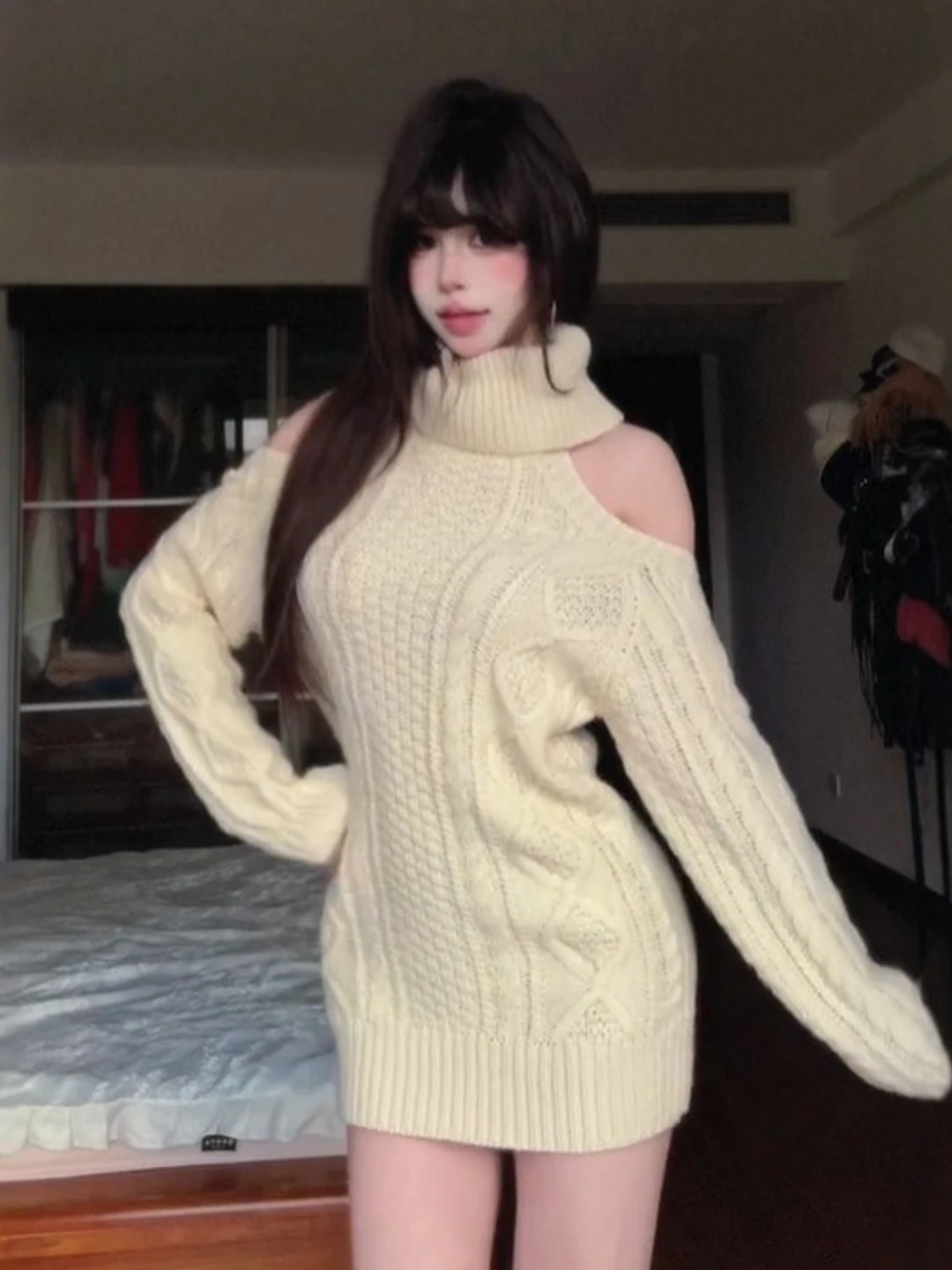 

Trendy Loose oulder High Collar Sweater Lazy Sle Faionable Spring 2026 Women's Knitwear Casual Versatile Comfortable