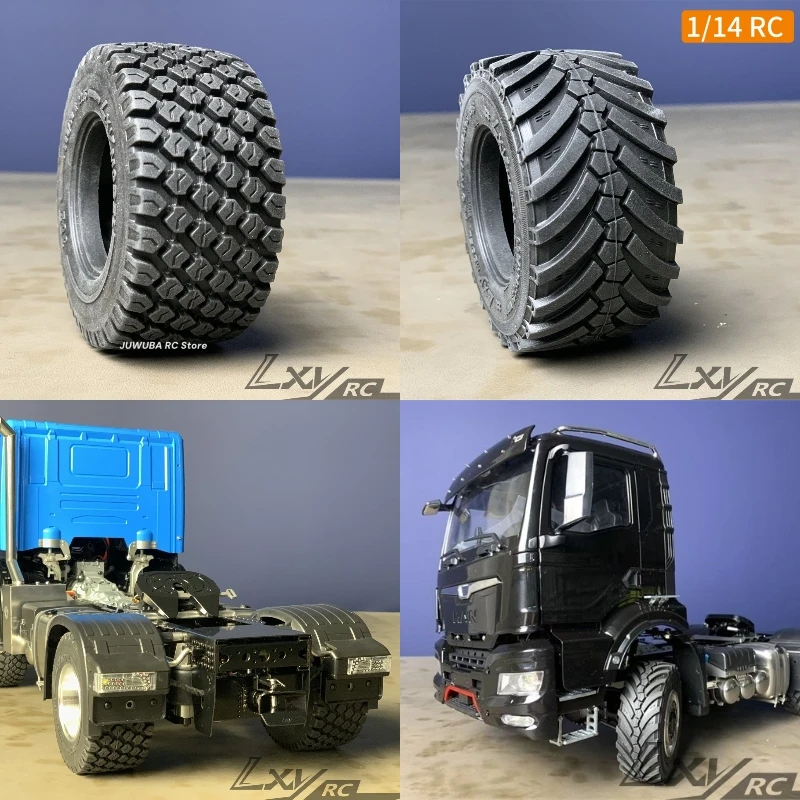 Pneu de bande de roulement à chevrons pour camion RC, pneus sur chenilles de roche pour Tamiya LXY RC 1/14, pièces de camion de tracteur agricole de style industriel
