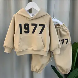 Fashion Letter Children's Sets 2024 New Boys Clothes Cotton Kids Sweater Pant 2Pcs Set Spring Autumn Children's Hooded Sweater