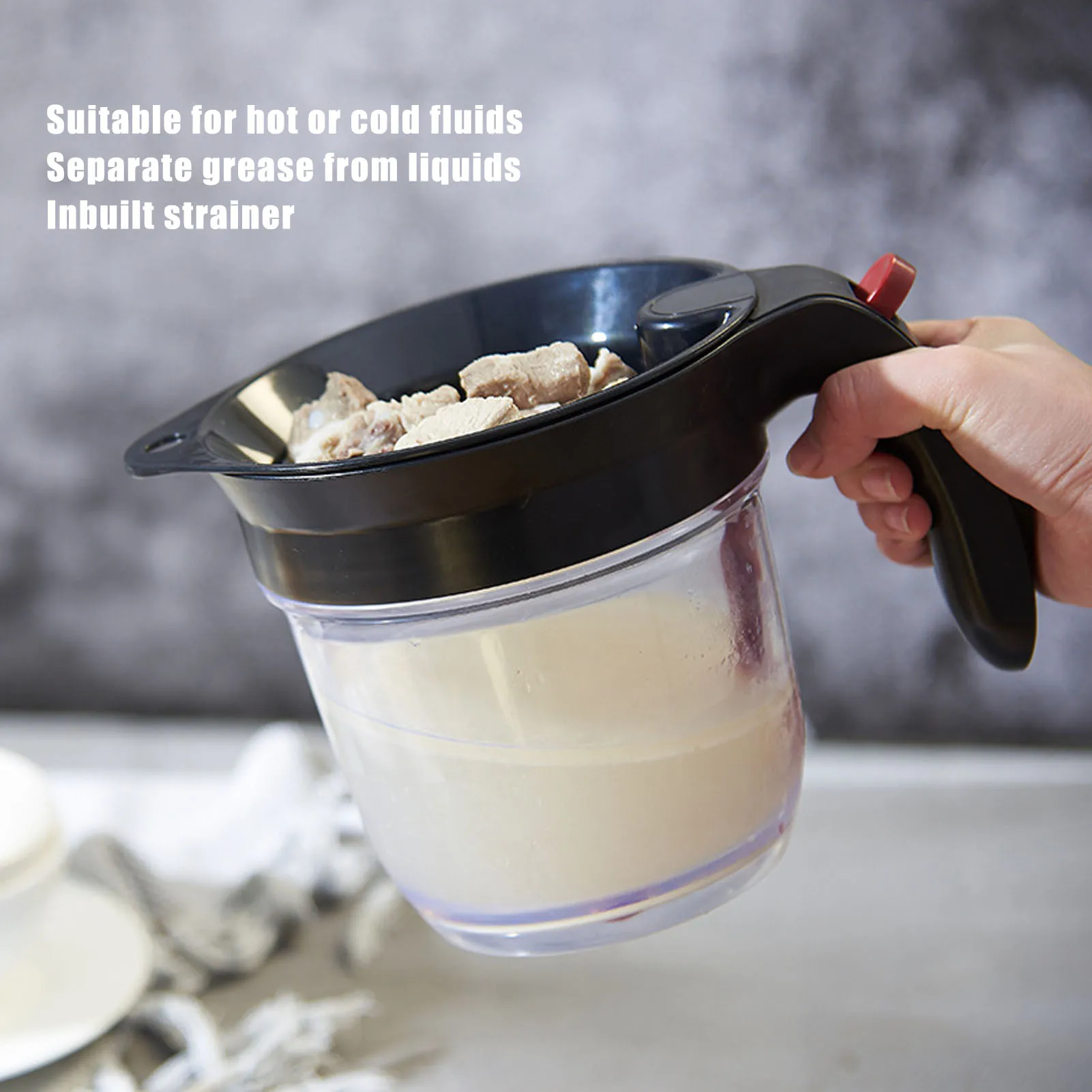 

F5 1000ml Multifunction Quick Separation Fat Separator Heat Resistant BPA Free Durable ABS Portable Gravy Separator