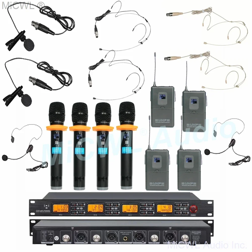 

Top Quality 400 Channel Wireless Microphone System Handheld Headset Lavalier Stage Performance Karaoke Mic Set MiCWL G900