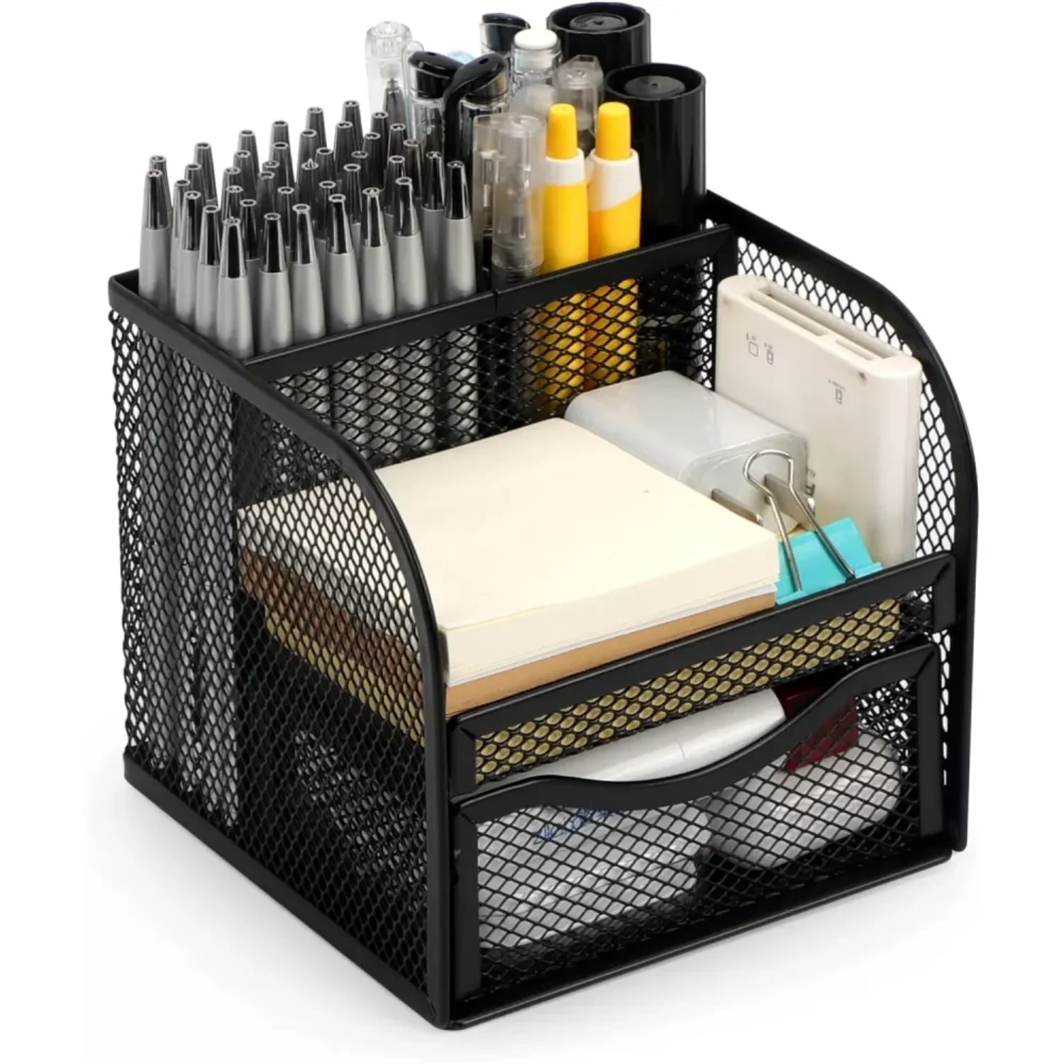 

Mesh Desk Organizer, Metal Pencil Pen holder Pen Office organization Art Supply Box Multi-functional Caddy