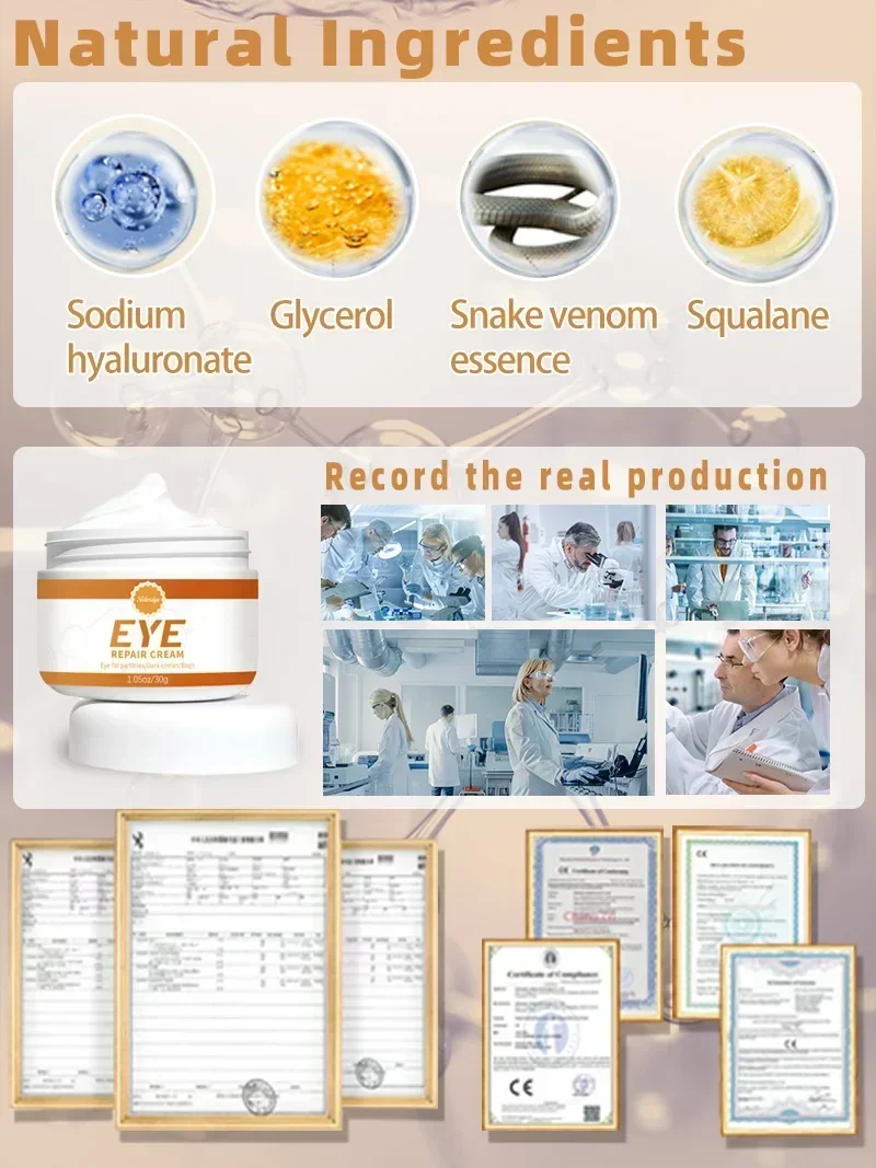 Crema para Ojos, elimina la grasa de los ojos, cuidado antihinchazón