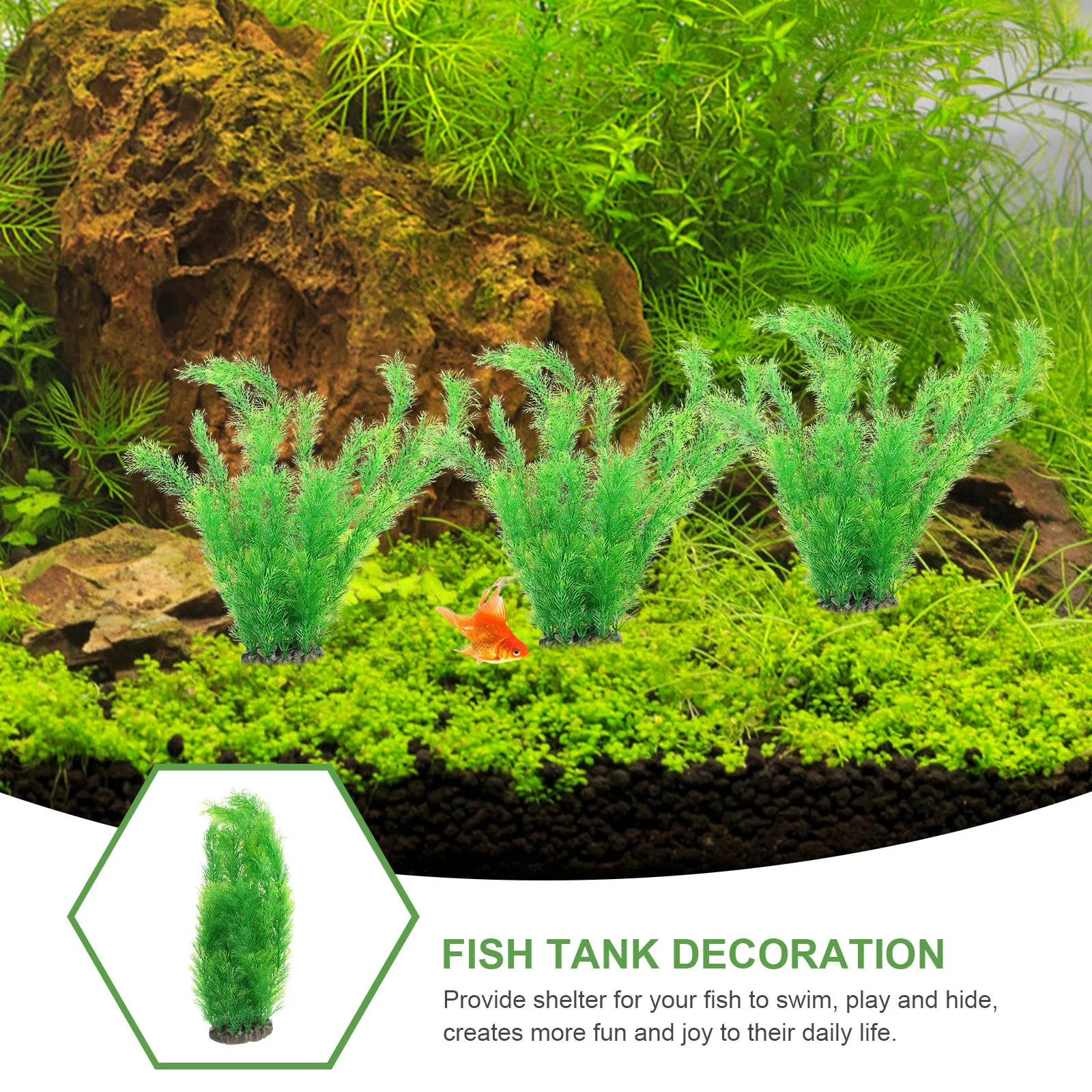 

Aquarium Artificial Plant Fake Water Grass Decoration High-Class Resin Fish Tank Decor Lifelike Aquarium Ornament