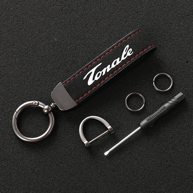 Suede Metal Buckle Car Keychain Business Gift with Logo keyring For Alfa Romeo Tonale Car Accessories