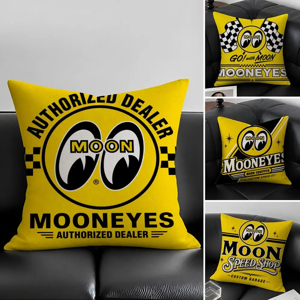Brand Mooneyes Cushion Cover Natural Linen Pillow Covers, Washable Cushion Cases for Sofa Bed Couch Decor