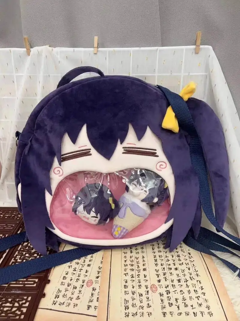 Love Chunibyo Other Delusions Cosplay Takanashi Rikka Transparent Campus Plush Zipper Backpack Messenger Bags Shoulder Bag