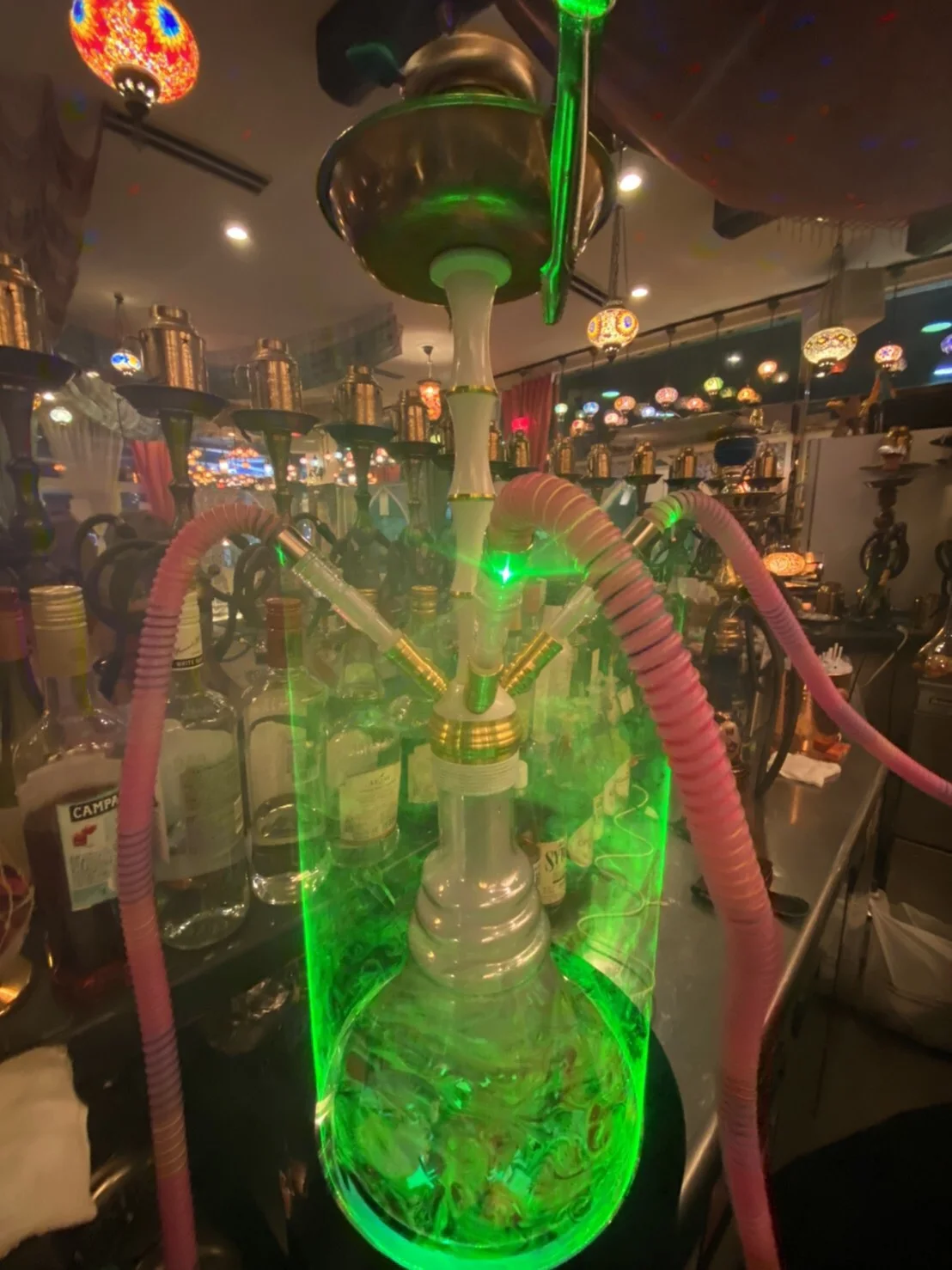 led green Laser Light Base LED base hookah shisha laser light night club bar party rechargeable bottle presenter base glorifier