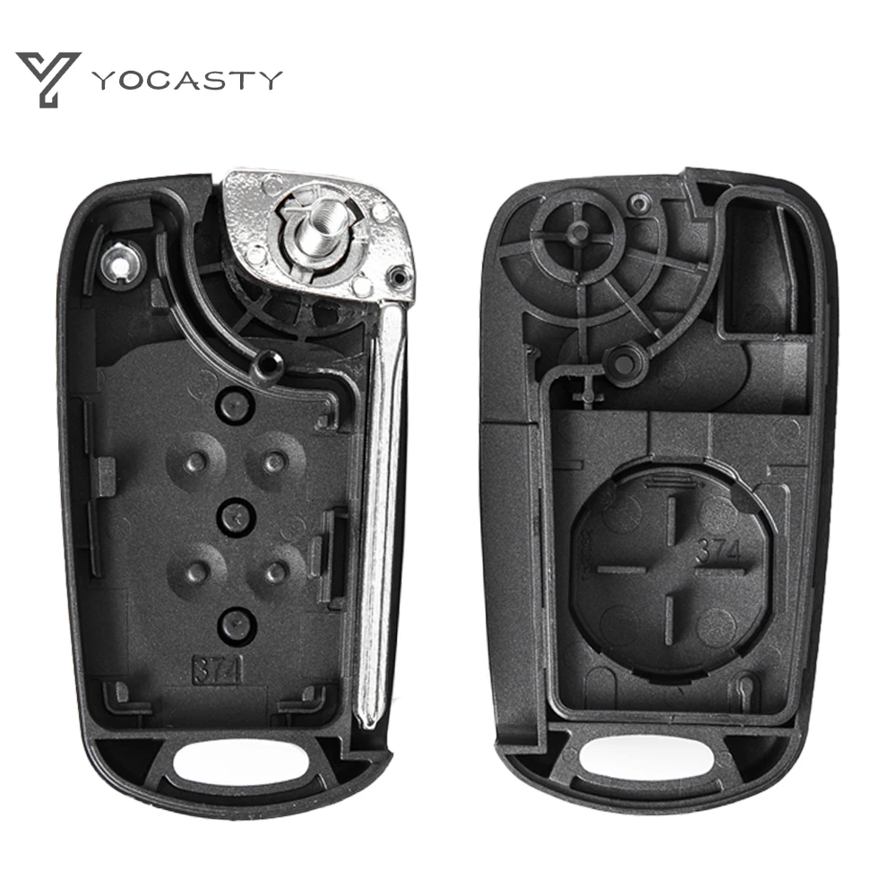 YOCASTY-Coque de clé de voiture à distance à rabat, coque automatique pour Kia K2 K5 Rio 3 Picanto Ceed Cerato Sportage, Hyundai I20 I30 feat 35 I35