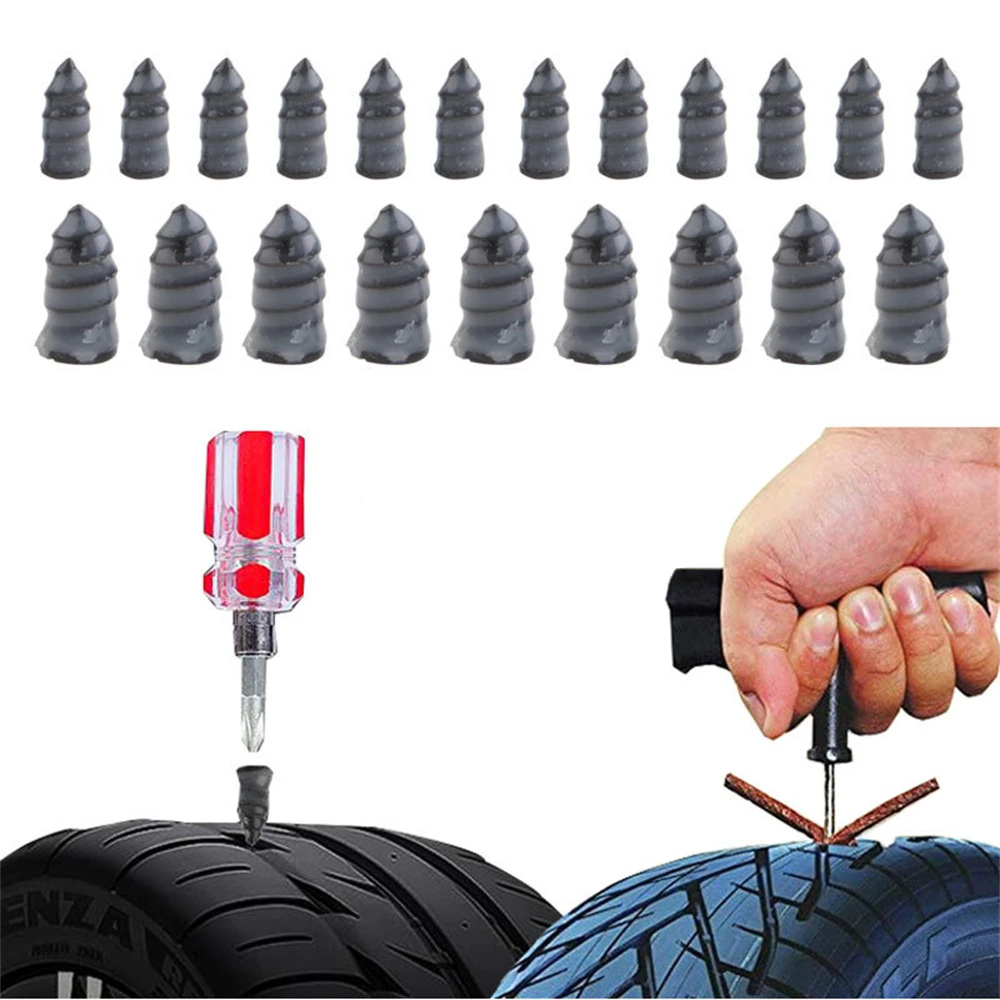 20PCS Rubber Self-tapping Screws For Tire Repair Silicone Car Screw Tyre Plug Repair Rubber Cement Screws Tire Repair