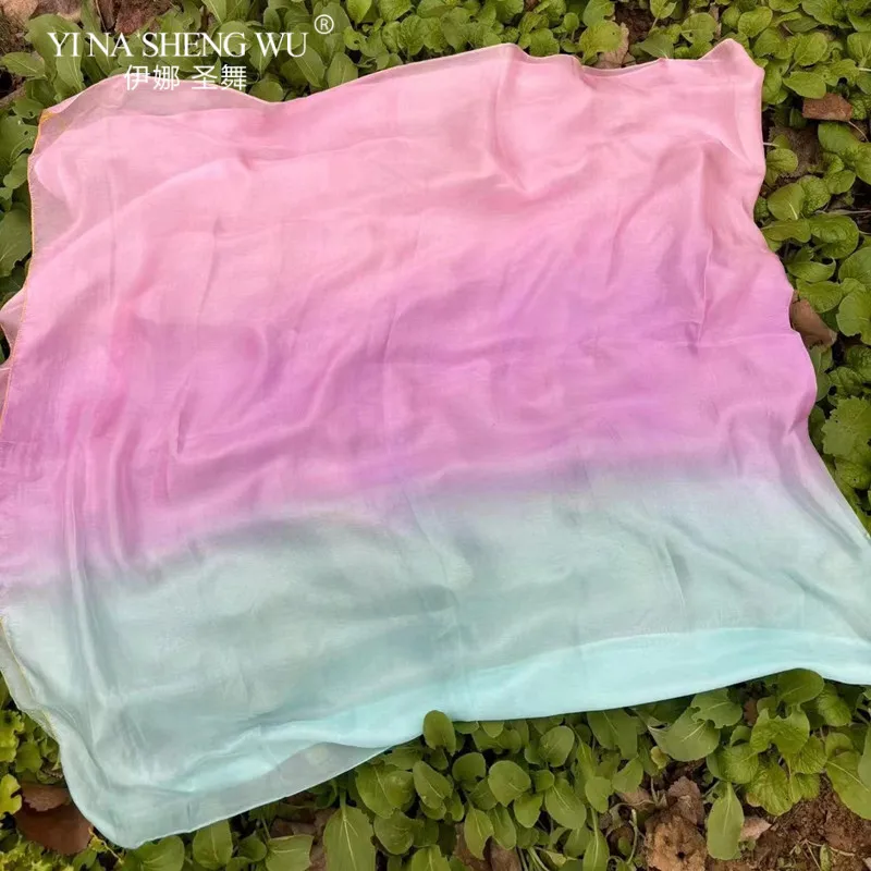Echte Zijden Sluier Sjaal Vrouwen Sjaal Kostuum Accessoire Op Maat Handgemaakte Geverfde Zijden Sluier Buikdans Rekwisieten Puur Natuurlijke Sluier