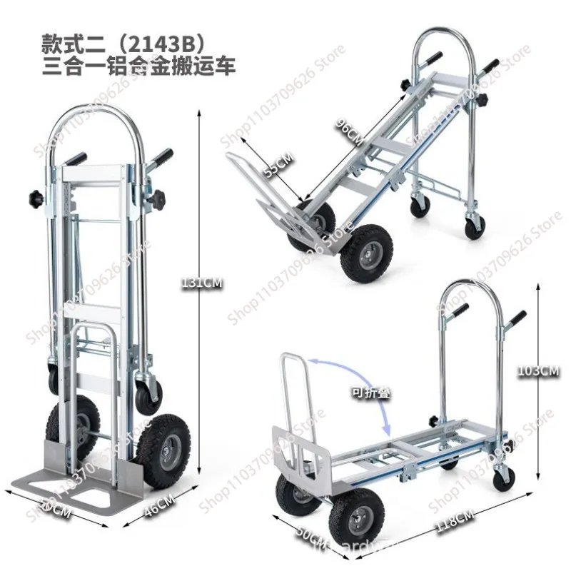 Multi-Functional Aluminum Alloy Truck Tiger Trolley Logistics Folding Hand Push Flatbed Car Cargo & Storage Equipment Estantes