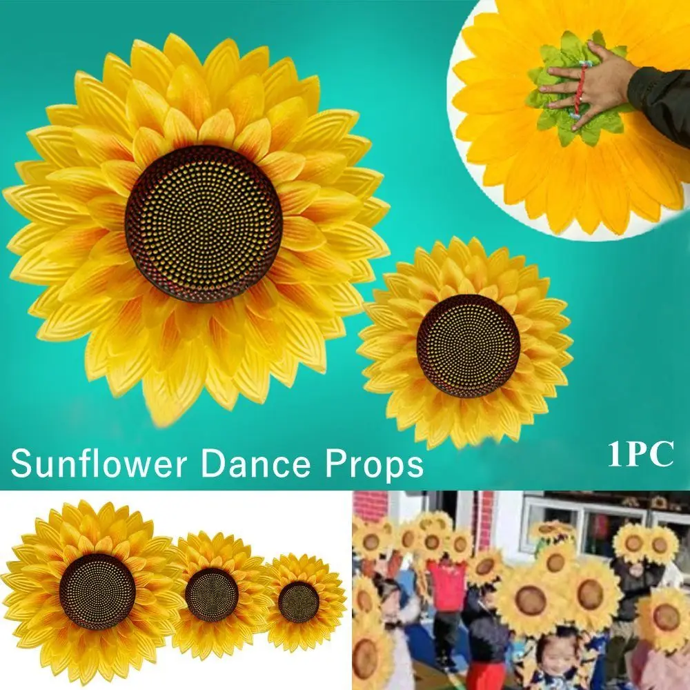 25cm/32cm ひまわりダンス小道具 不織布 再利用可能 手持ち花 軽量 ダンスパフォーマンス小道具