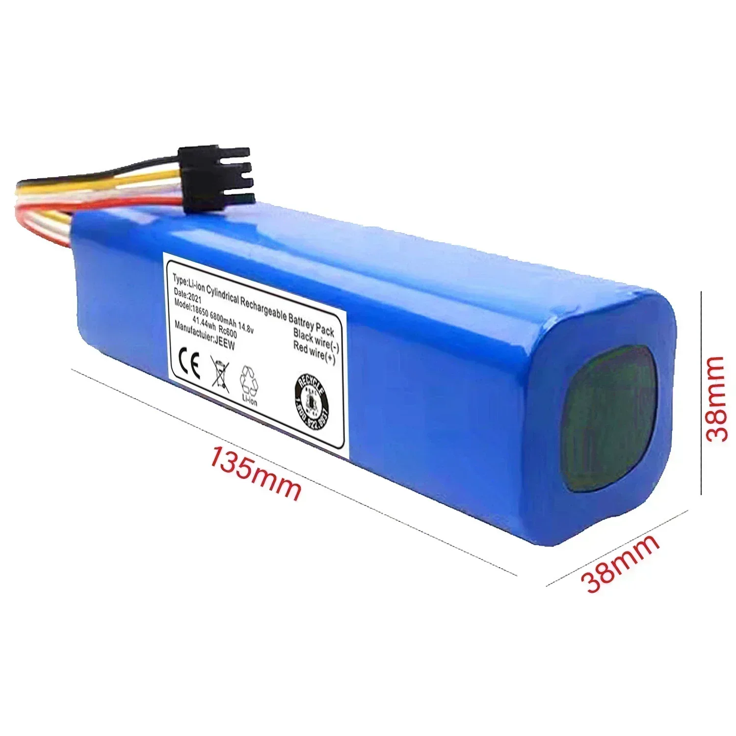 6800mah li-ion Robotic Vacuum cleaner Replacement Battery for Xiaomi mijia 2nd Robot Roborock S50 S51 S55 Accessory Spare Parts