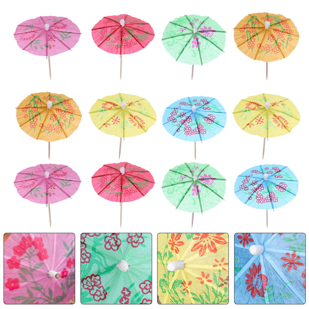 

288pcs Cocktail Small Umbrella Picks Eco-Friendly Paper Mini Drink Umbrellas For Party Supplies Hawaiian Luau Pool Tropical