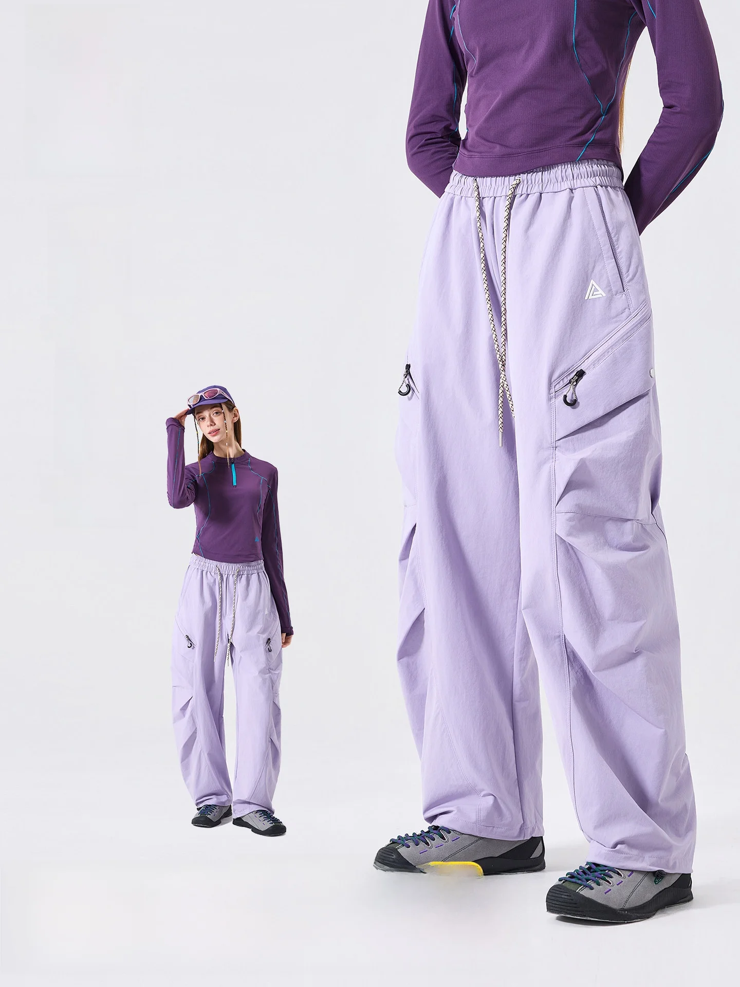 LAZY DAY Outdoor Waterproof Breathable Lightweight Loose Leggings Women's Hiking Trousers Wide Leg Pants for Trekking