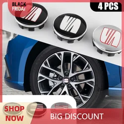 4pc 55/56/60/63mm Car Center Hub Caps Rim Cover Badge Wheel Lid Sticker For seat FR Leon lbiza Ateca Arosa Exeo Cupra MK1 Toledo