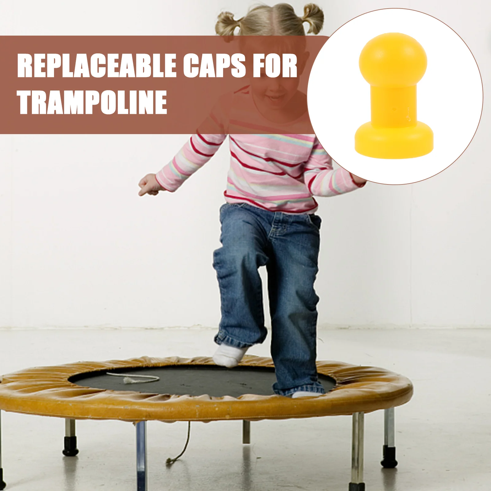 10 Pcs Trampoline for Kids Cap Pole Replacements Component Caps Children Yellow Covers