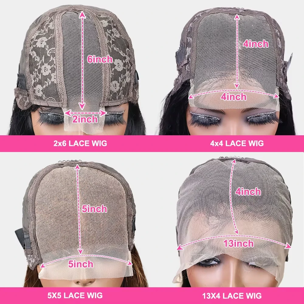 Parrucche Bob in pizzo trasparente 13x4 Parrucche Bob diritte per capelli umani 100% capelli Remy 4x4 5x5 Parrucca in pizzo chiuso Pre pizzicata per le donne