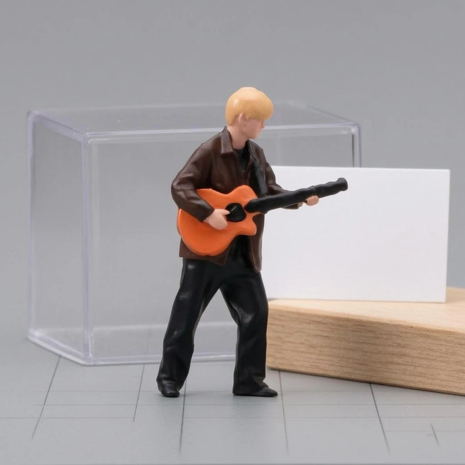 Figurine de guitariste à l'échelle 1/64, réaliste, peinte à la main, ensemble de figurines miniatures en résine, scène miniature fragile