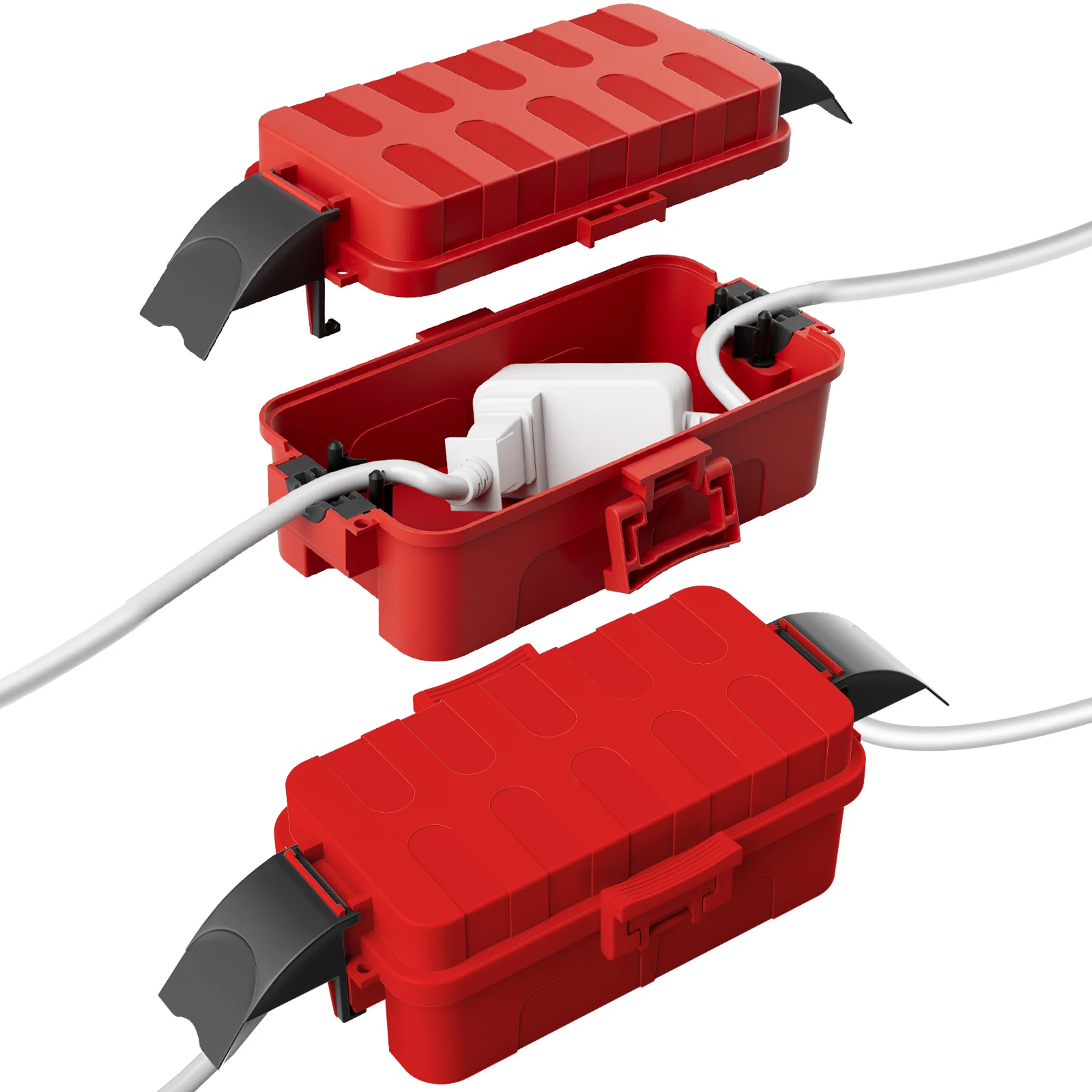 

2Pcs Electrical Box 20.5x12.5x8cm Dual-Lock Defender Ul Csa Certified Detachable Covers Fits 14awg Cables For Christmas Lights