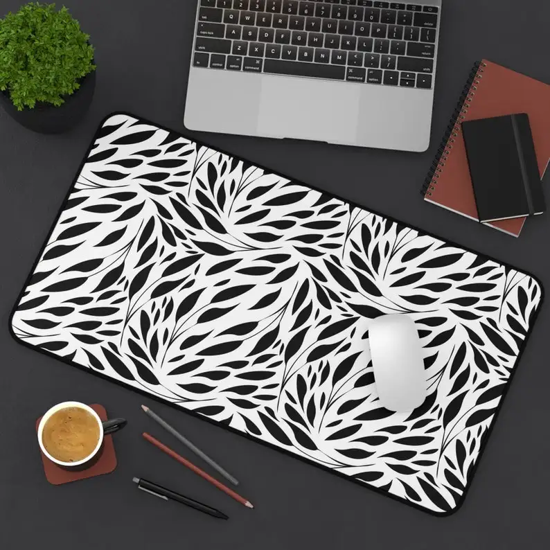 

Black and White Leaf Table Mat,black and White Leaf Style Gaming Mouse Pad,non-slip Waterproof Desk Mat,perfect Gift for Friends