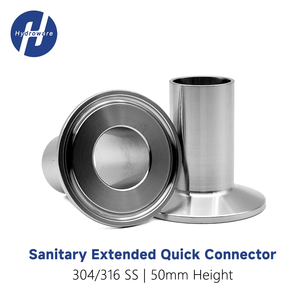 Sanitary Extended Straight Tri Clamp Spool 50mm Height SS304/316 Auto Welded 38/50.5/51/64/76mm Food Grade Fitting Customizable