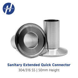 Sanitary Extended Straight Tri Clamp Spool 50mm Height SS304/316 Auto Welded 38/50.5/51/64/76mm Food Grade Fitting Customizable