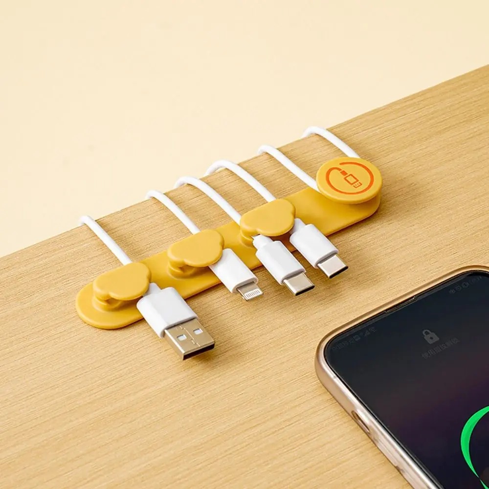 Dudukan kabel fleksibel kabel Winder kawat pemegang Organizer kabel klip manajemen untuk USB Earphone kabel jaringan