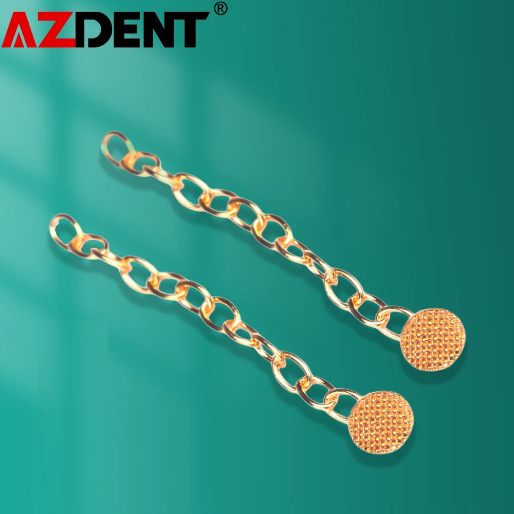 

Azdent 2pcs/Pack Dental Orthodontics Lingual Traction Button Chain Golden Round Acessorios Materials