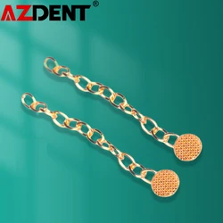 Azdent 2pcs/Pack Dental Orthodontics Lingual Traction Button  Chain Golden Round Acessorios Materials