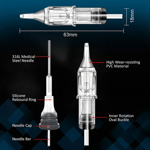 Imagen 2 del producto 20/10 Uds EMALLA cartucho de agujas de tatuaje RL RS M1 RM aguja de cartucho de seguridad esterilizada desechable para máquina de tatuaje rotativa pluma