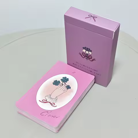 Ribbon Lenormand Deck 9*6cm 36 Pcs Lenormand Cards In A Stylish Matte Pink-purple with A Dull Feel