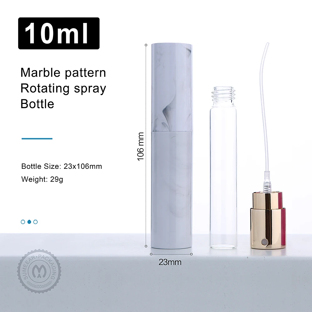 10ml Rotary Bottle Portable Perfume Bottle Marble Pattern Perfume Atomizer Mist Travel Container Cosmetic